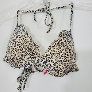 Victoria's Secret Animal Print Halter Bra, Size 34C